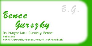 bence gurszky business card